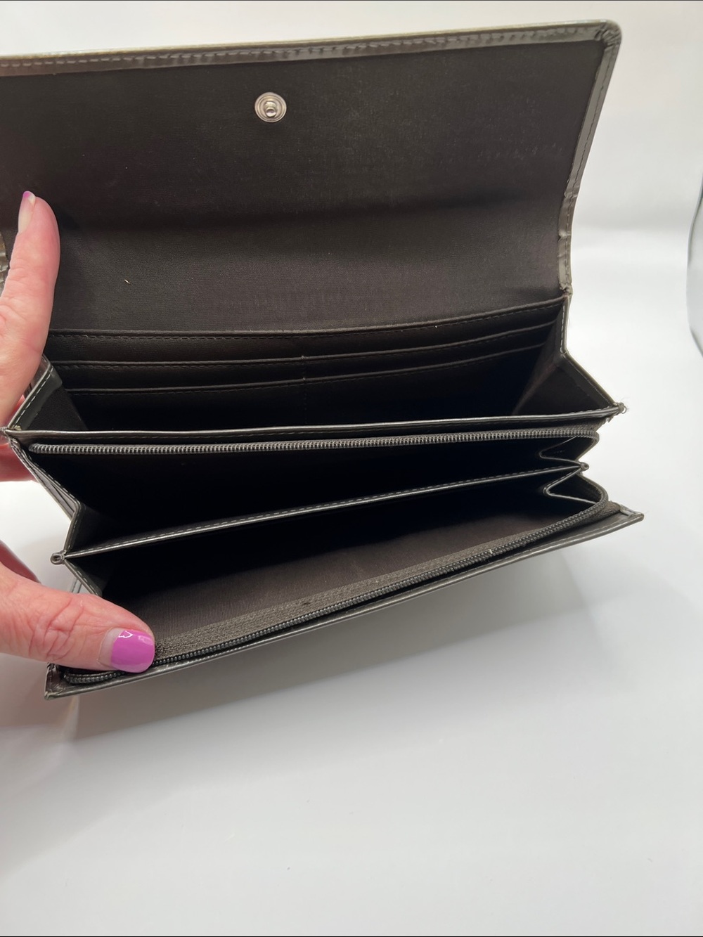Lauren Ralph Lauren Olive Leather Continental Wallet - Picture 6 of 10